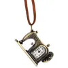 Relógios de bolso com pingente Relógio digital retrô pano decorativo decoração máquina de costura liga de zinco suéter forma pendurada no pescoço