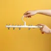 Hangers Hats Socks Drying Rack 6 Clips Easy Storage Save Space Anti-winding 360 Rotation Household Accessories Clothes Clip Pants