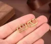 Antique Design Duże stadnina 316L ze stali nierdzewnej 18k złota litera grzywka Kolczyki Dangle Kolczyki Dziewczyny Wedding Jewelry Valentin