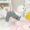 Abbigliamento per cani Scozzese dolce Vestiti per animali Camicia per cuccioli Pigiama Tuta Pigiama per piccola media Bichon Pomerania Tuta Tutina