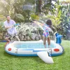 Sand Play Water Fun Inflatable Dinosaur Sprinkler Swimming Pool for Children Bathub Outdoor Toys Summer Swim Float Spray 230726