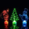 15CM/5.9inch LED light colorful Acrylic Minil Christmas Tree Snowman Santa Claus Gifts Christmas Decoration Ornaments for DIY Christmas Decoration