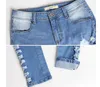 Damenjeans Sexy Street Stretch Ripped Frauen Bleistifthosen Distressed Hippie Denim Hosen Broken Destroyed Hole Hollow Out Club Wear