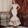 Saudi Arabia Mermaid Evening Dresses Lace One Shoulder Long Sleeves Prom Dresses Middle East Sexy Formal Party Gowns257G