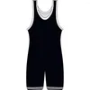 Ensembles de course Pro hommes sans manches classique lutte Singlets costume boxe Skinsuit haltérophilie vêtements Gym entraînement Match collants