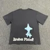 T-shirt da uomo Broken Planet Extra Large Stampa in schiuma ricamata High Street T-shirt sportiva in puro cotone e donna