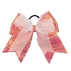 7quot jojo swia barn accessoarer paljett cheer bows binder barn roston flickor hästsvans hållare elasticzz