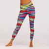 Aktywne spodnie seksowne druk patchwork nogawki kobiety Fitness Ubranie kolorowe joga joga legginsy famale sportowe spodnie