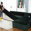 Velvet plush L-shaped sofa cover living room elastic furniture chaise longue corner armrest sofa cushion221l
