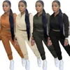 Women Tracksuits sport Long Sleeve Two Piece Set Workout Sports suits Wear Solid Outfit Pullover Hoodie Sweatpants