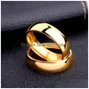 Bandringar enkelt rostfritt stål slät guld kvinnor män förlovningsring mode smycken vilja och sandig släpp leverans dhvwo