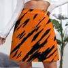 Jupes Tigre Imprimé Bengale Orange Noir Motif Animal Mini Jupe Night Club Outfit Satin