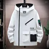 Männer Jacken Mode 2023 Frühling Herbst Casual Mit Kapuze Street Hip Hop Mäntel Jugend Zipper Windjacke Große Größe Top Kleidung