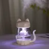 Novelty Items 350ML Cat Air Humidifier With Color LED Light Ultrasonic 3 In 1 Adorable Eat Fish Humidificador USB Aroma Diffuser Fogger 230725
