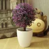 Flores decorativas com bolas de plástico falsas, vasos com plantas, design realista, baixa manutenção para decoração de pátio doméstico ao ar livre