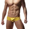 Cuecas masculinas de cintura baixa Boxers U convexos de seda brilhante Calças modeladoras do corpo Cuecas Cross Jock Strap Roupa de banho masculina