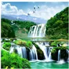 Paysage chinois mur cascade murale 3d papier peint 3d papiers peints pour tv toile de fond168V