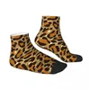 Herrstrumpor guld glitter leopard tryck unisex vinter springa lycklig gata stil galen socka