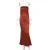 Abiti casual Sexy senza spalline Slip Satin Dress Holoe Out Open Back Midi Slim Lady Beach Female