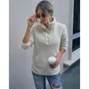 Sweat à capuche pour femme Automne / Hiver Mode Couleur unie Col montant Pull en peluche Sweat Femme Confortable Chaud Wm