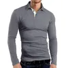 LU LU Polo T-shirt met lange mouwen voor heren Heren Sportstijl Coar Button Training Golfshirt regent