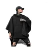 Męskie swetry 2023 Zimowe luźne płaszcz nietoperzy sweter średniej długości moda moda swobodny wiatr z kapturem Got punkowy streetwear hip hop gotyk