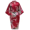 Vrouwen Nachtkleding Vrouwen V-hals Bruiloft Gewaad Kimono Badjas Jurk Sexy Losse Casual Neglige Print Pauw Lounge Intieme Lingerie