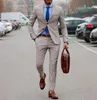 Ternos masculinos (jaqueta, calça, colete) Fashion Business Khaki Slim Fit, lapela, smoking, terno de casamento, 3 peças, blazer formal, feito sob encomenda