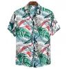 Camicie casual da uomo Camicia a maniche corte estiva in poliestere hawaiano Foglia tropicale Modello 3D Stampa Camicetta da uomo da spiaggia per uomo 5xl 230726