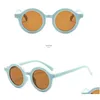 Lunettes De Soleil Enfants Designer Lunettes De Soleil Enfant Miroir Ombrage Lunettes Bonbons Couleur Solide Rétro Cadre Rond Lunettes Pour Garçons Filles Fash Dhsbh