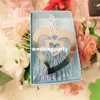 Wedding favors gifts silver stainless steel declining double cutout heart bookmark with White tassel283Z