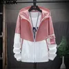 Herren Jacken Sonnencreme Jacke Männer Frauen Patchwork Casual Super Dünne Kapuzenmantel Paar Harajuku College Hip Hop Sommer Windjacke 230726