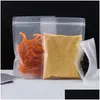 포장 가방 100pcs 로트 프로스트 플라스틱 지퍼 백 평평한 ​​바닥 무광택 식품 파우치 냄새 증거 부엌 저장 파우치 소매 DHXRB