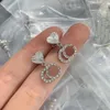 New Fashion Love Ear Stud Earring With Heart shaped Diamond Letter Famous brand Ear hoop Earrings Jewelry Valentine's Day Gift Engagement with box CGUE6 --33