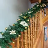 Kwiaty dekoracyjne 8,8 stóp 20/25/30 cm igły sosny Boże Narodzenie rattan girland sztuczne ozdoby drzewa roślinnego imprezowe schody