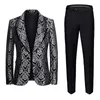 Erkekler Suits Blazers Moda Lüks Erkekler İş Düğün Ziyafet Takım 2 Parça Klasik Balo Partisi Jacquard Smokin Blazer ve Pant Big Boyut 5XL-S 230727