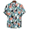 Camicie casual da uomo Camicia a maniche corte estiva in poliestere hawaiano Foglia tropicale Modello 3D Stampa Camicetta da uomo da spiaggia per uomo 5xl 230726