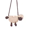 Bolsa de ombro de tricô de cordeiro bolsa de ombro tecida à mão Bolsa de tecido à mão, bolsa infantil linda ovelha de desenho animado bolsa feminina casual, bolsa de mão bolsa de ombro bolsa crossbody, bolsa de tecido