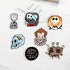 Pins Broschen Skl Spooky Skeleton Emaille Set Horror Goth Blumenbrosche Niedliche Mini-Revers Für Frauen ameUi