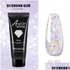 Vernis à Ongles 15Ml Uv/Led Poly Glitter Extension Gel Tout Pour Manucure Ongles Art Design Semi Permanent Vernis Base Drop Delivery Health Dhixa