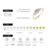 Wedding Rings Attagems 1CT 10K 14K Yellow Gold Ring for Women D VVS Round Halo Engagement Christmas Fine Jewelry 230726