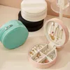 Jewelry Boxes Portable Zipper Pu Leather Travel Round Storage Box Rings Earrings Necklace Organizer Gift Display Case Accessories Hold Otc8K