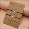 Charm Bracelets Mother Grandmother Mothers Day Gift Set Of 3 Generations Jewelry Heart Grandma Daughter Birthday Drop Delivery Dhumm