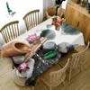 Toalha de mesa 3d colorida padrão de lótus verde folha de lótus flores retangular toalha de mesa para decoração de casa mesa r230726
