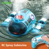 ElectricRC Boats Rc Boat Spray Submarine 2.4G Barche telecomandate Powerboat elettrico Barca a motore impermeabile Wireless Radio Controlled Ship Toys 230726