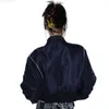 Women's Jackets American Retro Y2k Casual Bomber Jacket Women Spring Autumn Zip Up Sport Female Fashion Hip Outerwear Short Coat