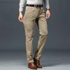 Męskie spodnie Kubro marka klasyczna Corduroy Men Pants Autumn Winter 2022 Casual Business Fashion Wygodne rozciąganie bawełny proste spodnie L230727