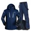 Autres articles de sport 2023 combinaison de ski pour hommes grande taille imperméable épaississement chaud hiver cyclisme Camping vêtements hommes neige snowboards veste et pantalon 230726