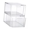 Storage Boxes 2 Pieces Acrylic Container Vanity Dresser Jewelry Organizer Tabletop Clear Box For Makeup Nail Supplies