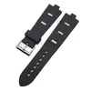 Watchband 22mm 24mm Men Women Watch Band Black Diving Silicone Rubber Strap rostfritt stål Silverstiftspänne för diagono253s